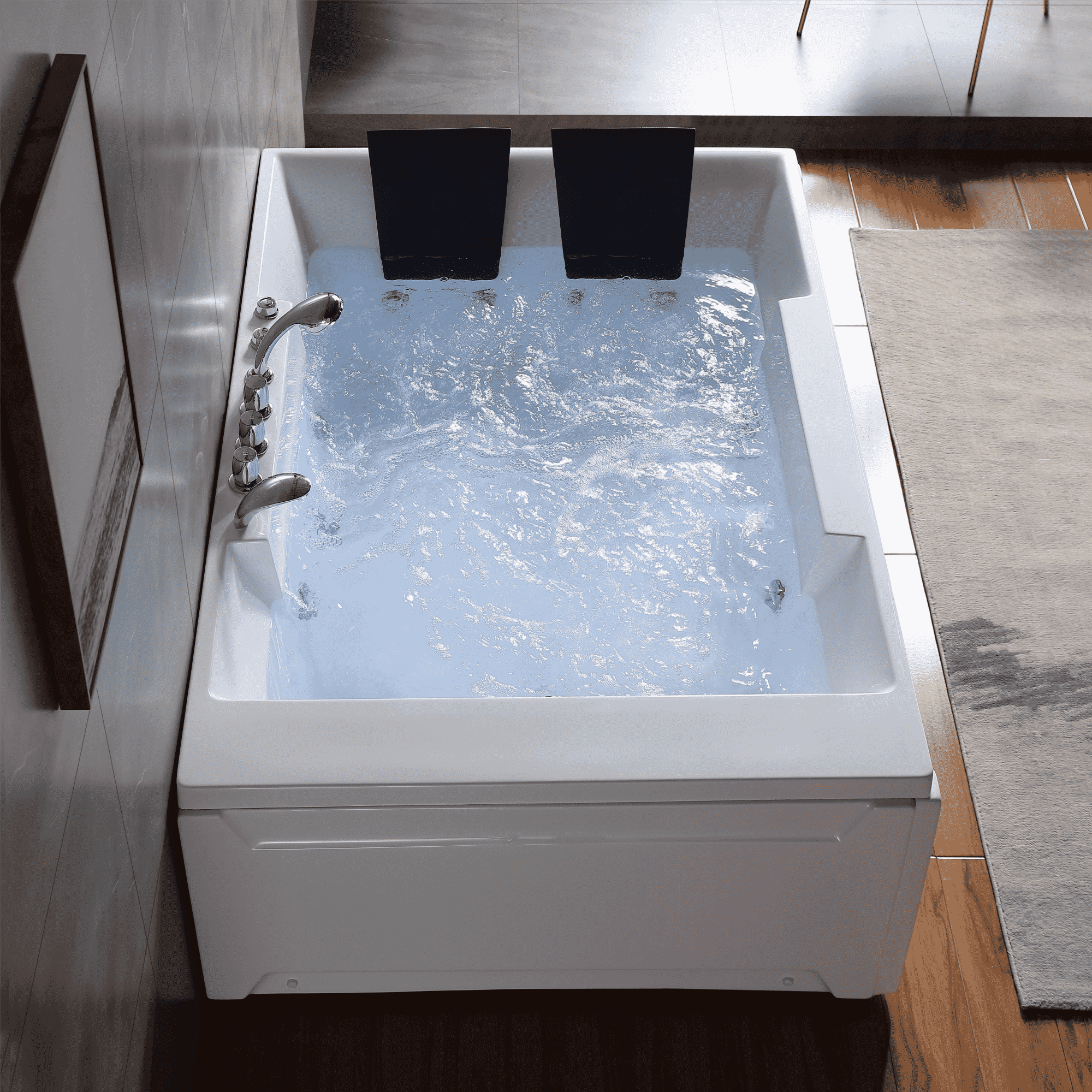 EMPV-72JT367LED-72" Alcove Whirlpool LED Bathtub for 2 Persons with Left Drain-5