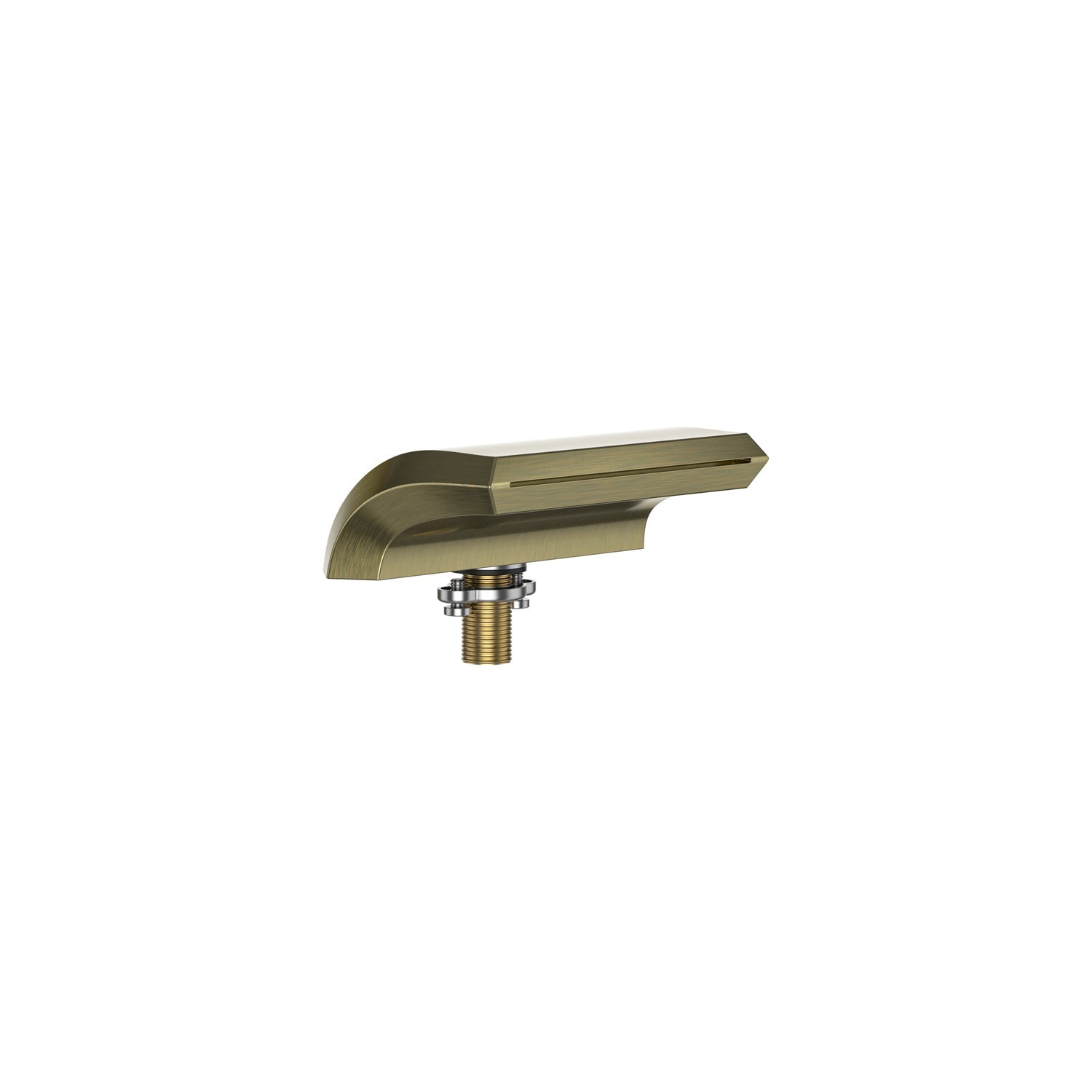 A sleek, bronze Empava bathtub faucet fixture set designed for the EMPV-59JT408LED whirlpool tub. The shower head features a rectangular shape with small nozzles arranged in a grid pattern, and the spout showcases a modern, angular design with an attachment fitting visible at the base. Both fixtures boast a brushed finish.