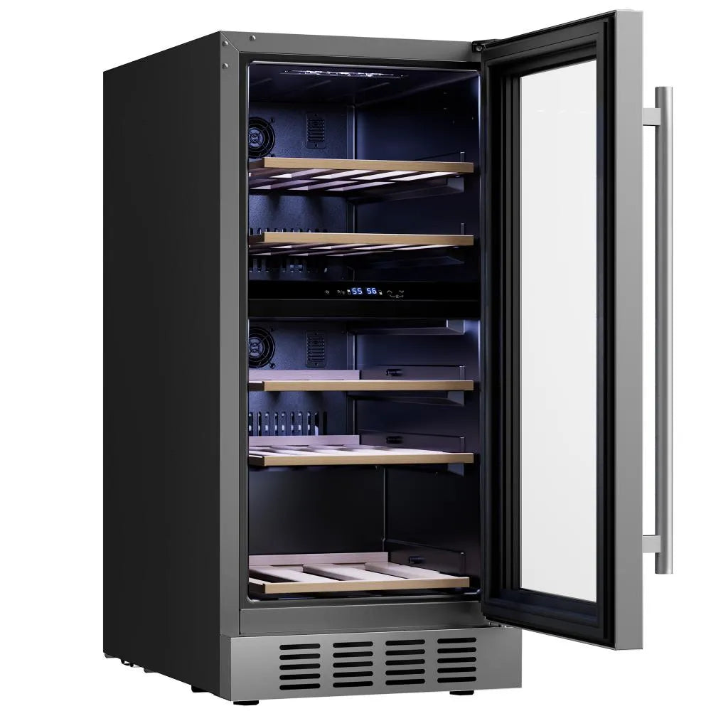 Empava 15 Inch Dual Zone Small Wine Fridge 26 bottles