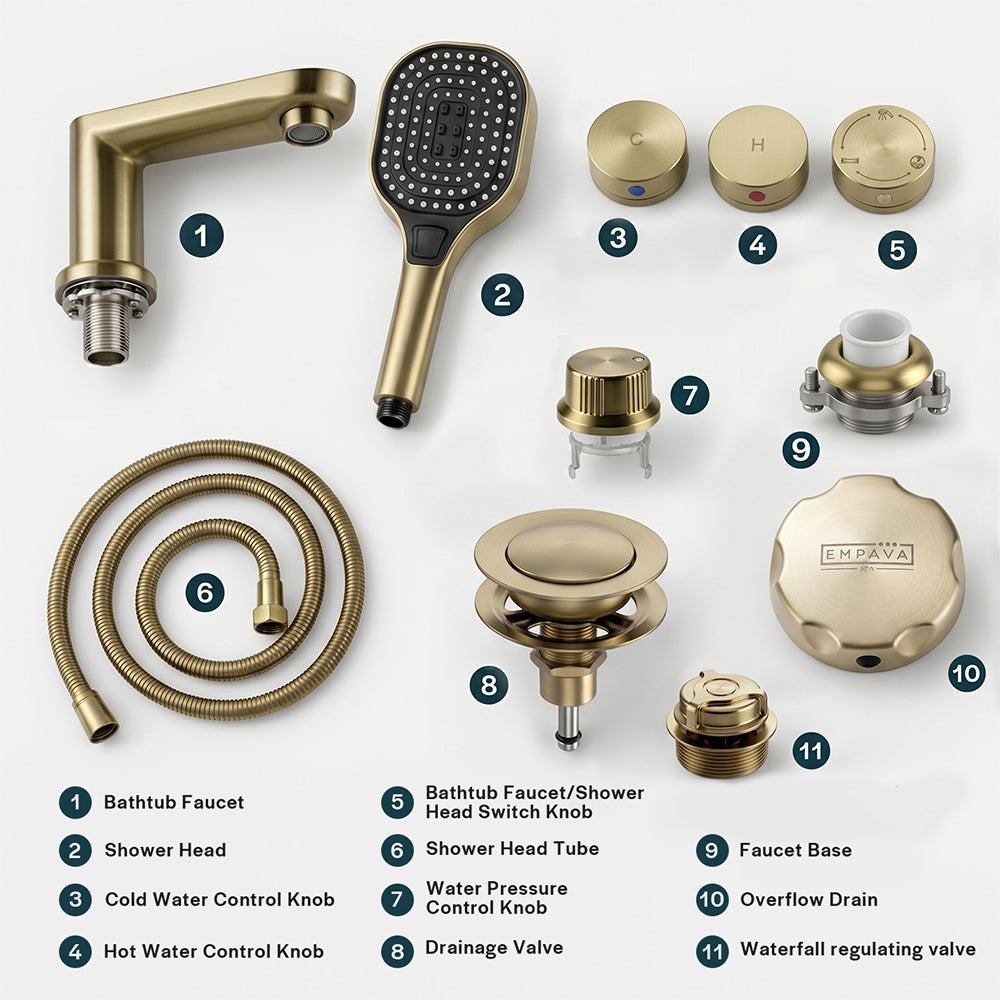 Bathtub Faucet Fixtures For EMPV-71PRO02 Whirlpool Tubs
