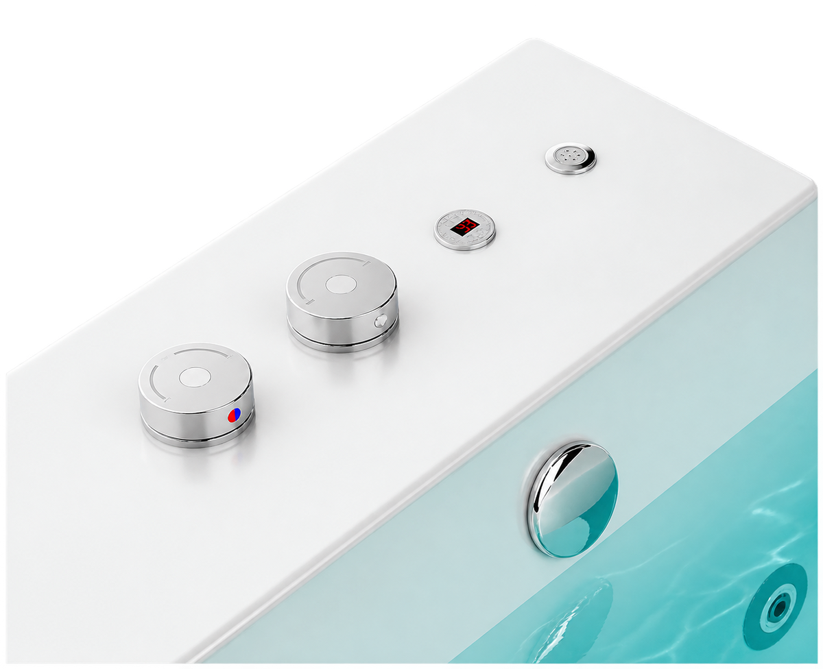 Empava 79CLF03 plunge tub control and fixture detail