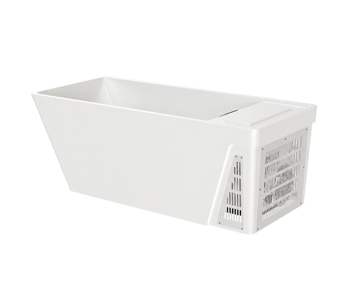 Empava 79CLF02 cold plunge tub right-side view with integrated ventilation panels