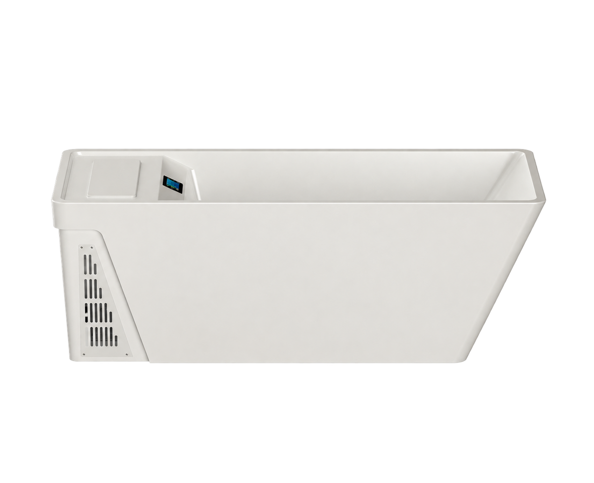 Empava 79CLF02 cold plunge tub side view with digital temperature control